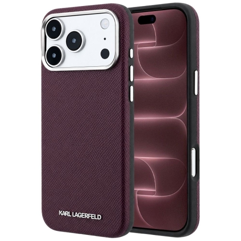 iPhone 17 Pro Max KARL LAGERFELD Grained Leather elongated logo MagSafe 