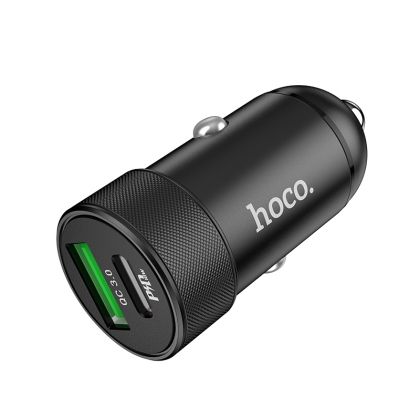 Авто накрайник HOCO Z32B/ USB  + Type C PD QC3.0 27W  12/24V