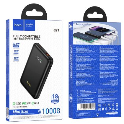 HOCO power bank 10 000mAh PD QC3.0 3A 22,5W Q21 