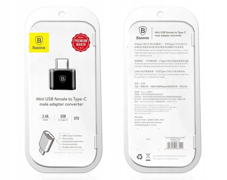 Baseus adapter USB изход Type C