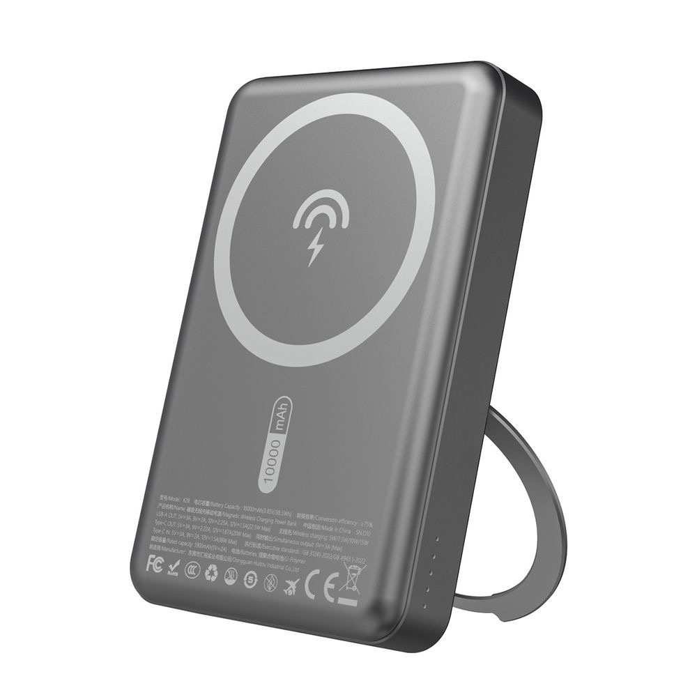 Външна батерия Dudao K28 10000mAh PD 22.5W MagSafe с метален корпус и стойка-пръстен 