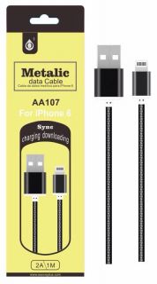 USB кабел MTK AA107 1M 2A iPhone 5/6/7