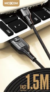 USB кабел MOXOM MX-CB41 1.5M 2.4A fast iPhone