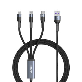 USB кабел Joyroom S-1260G5 66W 3 in 1 Super Fast Charging Cable 1.2m 