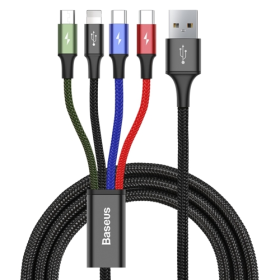 USB кабел Baseus 4 in 1 2USB Type C Micro USB 3.5A 1.2M 