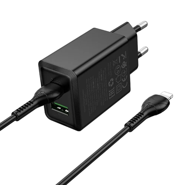 Зарядно устройство HOCO 220V N71 30W/ 2 port USB,Type C/ кабел Type C-Type C 