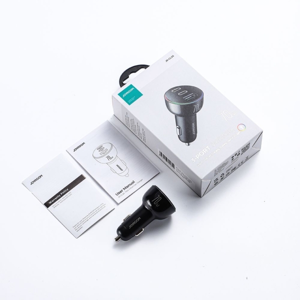 Авто зарядно JOYROOM CL26 70W 3 вградени порта 1 USB  2 USB Type C