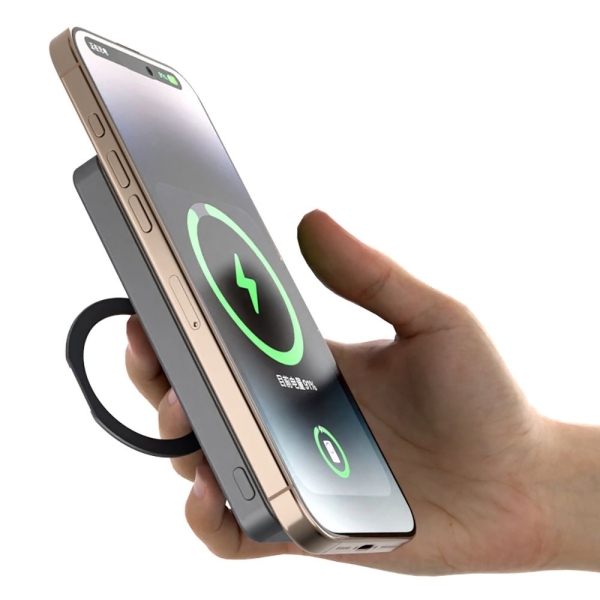 Външна батерия Dudao K28 10000mAh PD 22.5W MagSafe с метален корпус и стойка-пръстен 