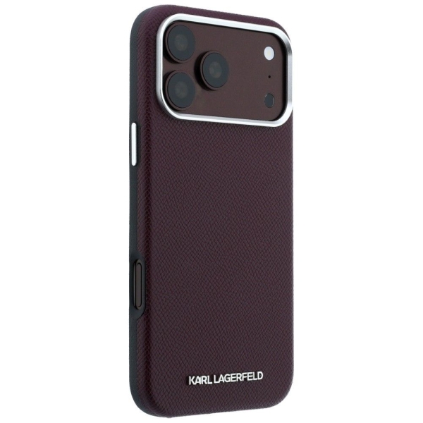 iPhone 18 Pro Max KARL LAGERFELD Grained Leather elongated logo MagSafe 