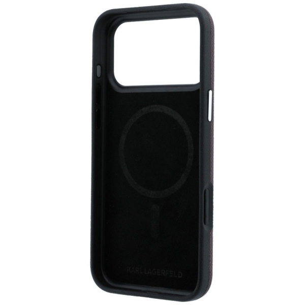 iPhone 17 Pro Max KARL LAGERFELD Grained Leather elongated logo MagSafe 