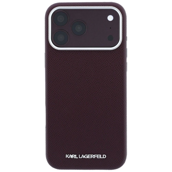 iPhone 17 Pro Max KARL LAGERFELD Grained Leather elongated logo MagSafe 