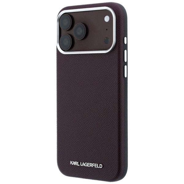 iPhone 17 Pro Max KARL LAGERFELD Grained Leather elongated logo MagSafe 