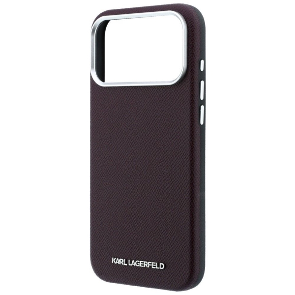 iPhone 17 Pro Max KARL LAGERFELD Grained Leather elongated logo MagSafe 
