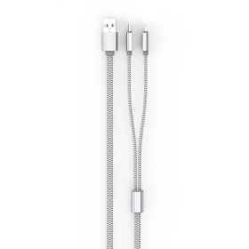 USB кабел LDNIO LC86 1.1M 2in1 4.2A(2.1+2.1)